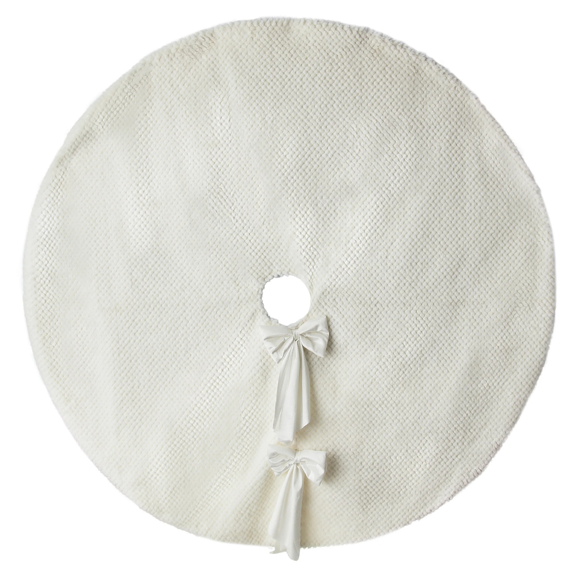 White Fur Christmas Tree Skirt, 56", by My Texas House - Walmart.com | Walmart (US)