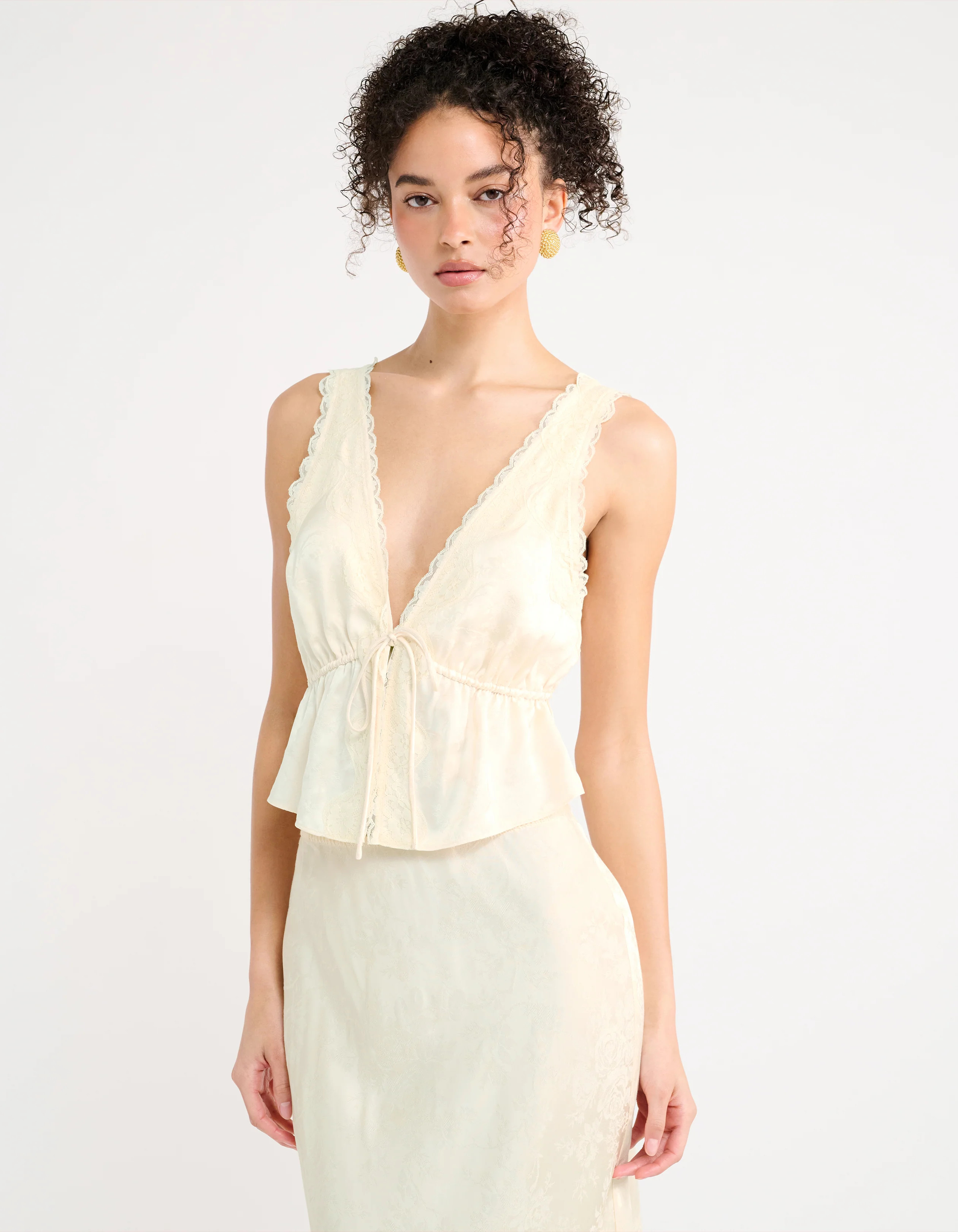 Lady Lace Top | Ivory Jacquard | Rumored