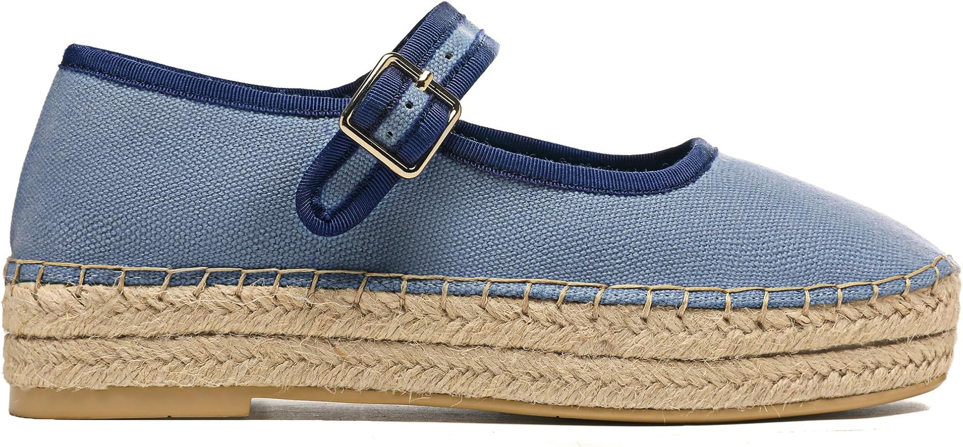 Women's Mary Jane Woven Espadrilles Ballet Flats for Women Outsole Canvas Summer Ballerina Flats. | Amazon (US)