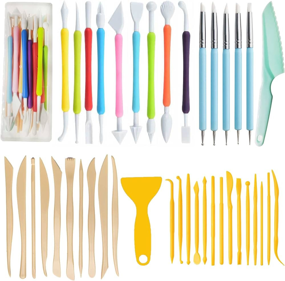 Langqun 41pcs Plastic Polymer Clay Art Tools Set for Kids Adults,Knives Pottery Tools,Ceramic Sup... | Amazon (US)