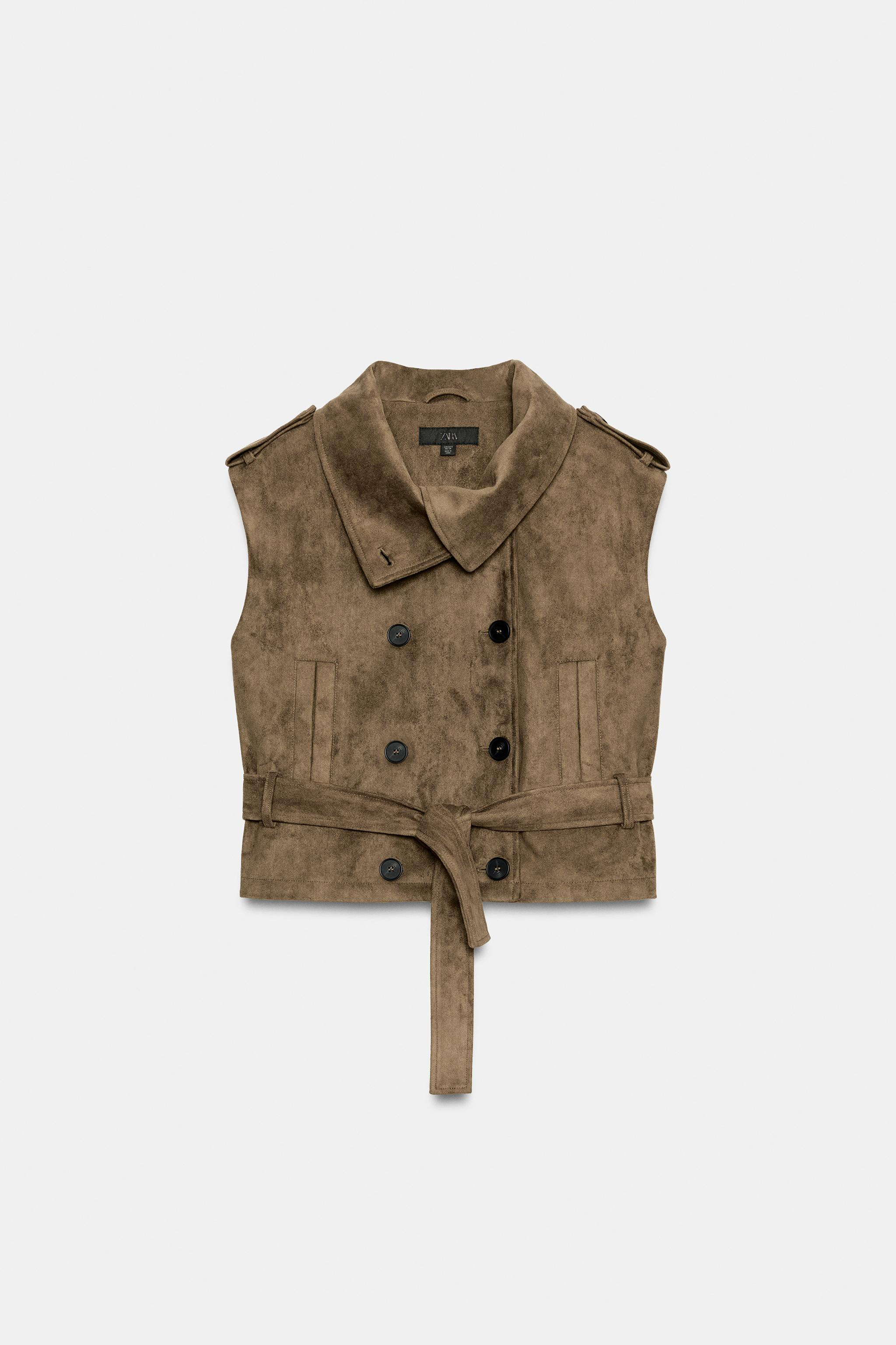 FAUX SUEDE BELTED WAISTCOAT | Zara DE