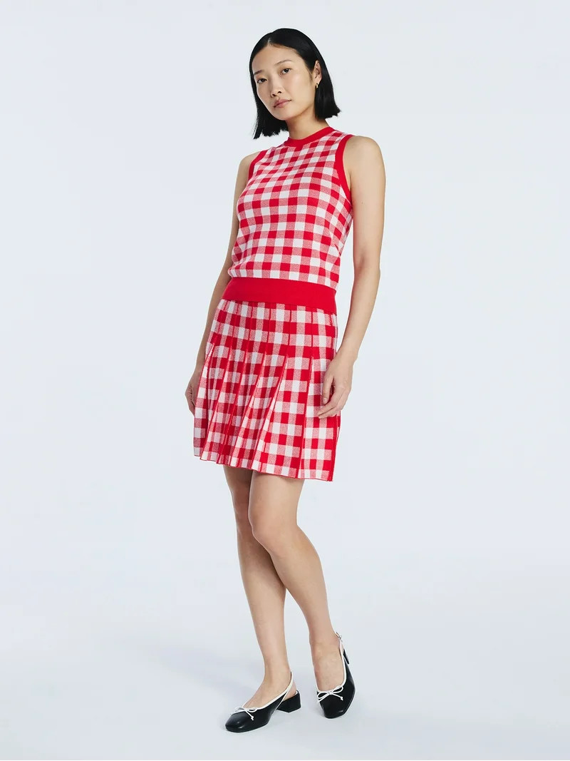 Free Assembly Women's Pleated Mini Sweater Skirt, Sizes XS-XXL | Walmart (US)