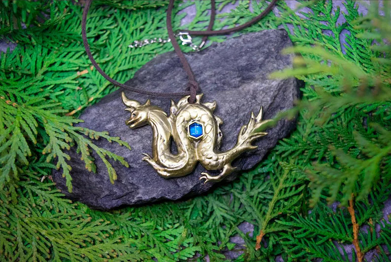 Golden Sisa Dragon Pendant! – Raya's Double-sided Acrylic Painted Necklace - Etsy | Etsy (US)