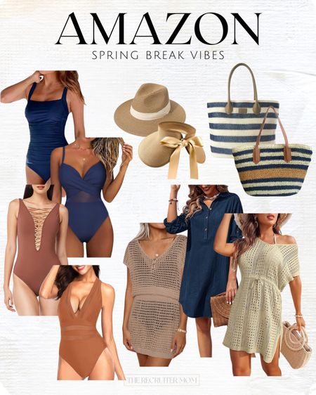 Amazon Spring Break Vibes 

Beach bag  swimsuits  navy blue swimsuits  tan swimsuits  swimsuit cover tops   Spring break style  vacation style guide 

#LTKtravel #LTKstyletip #LTKSeasonal