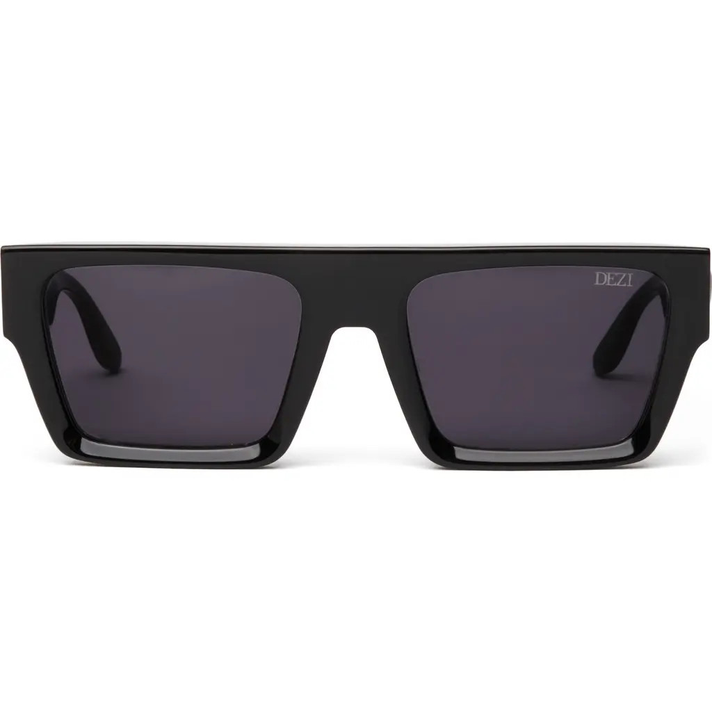 DEZI Slick 55mm Shield Sunglasses in Black /Dark Smoke at Nordstrom | Nordstrom