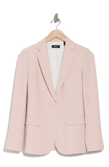 Theory Staple Notch Lapel Blazer in Pink Salt at Nordstrom Rack, Size 00 | Nordstrom Rack