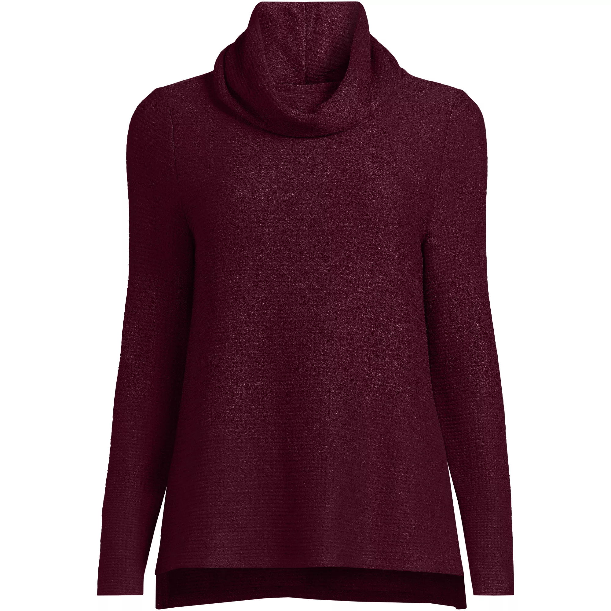 Women's Plus Size Cable Ottoman Relaxed Long Sleeve Cowl Neck Top | Lands' End (US)