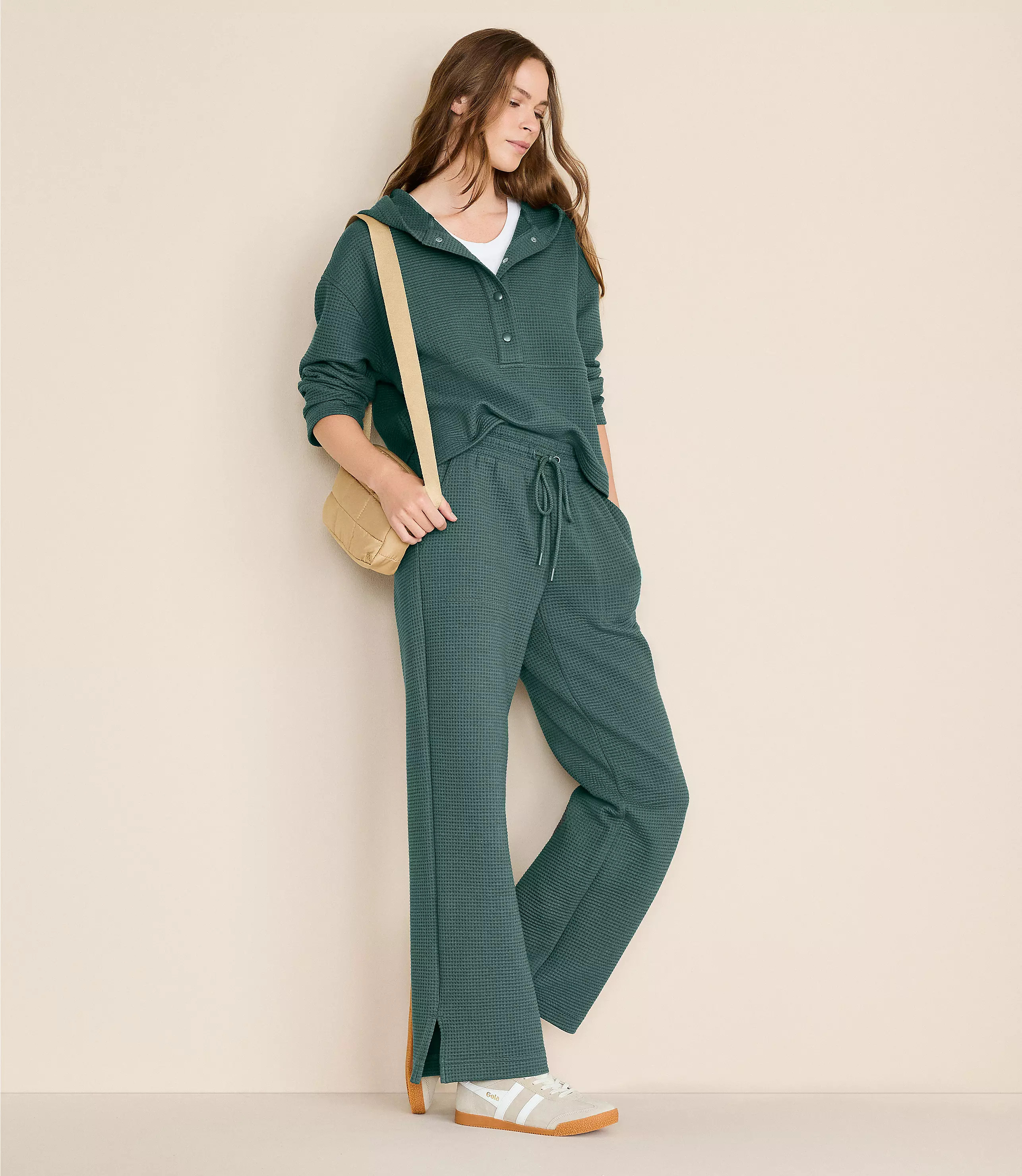 Lou & Grey Wafflestitch Straight Leg Pants | LOFT