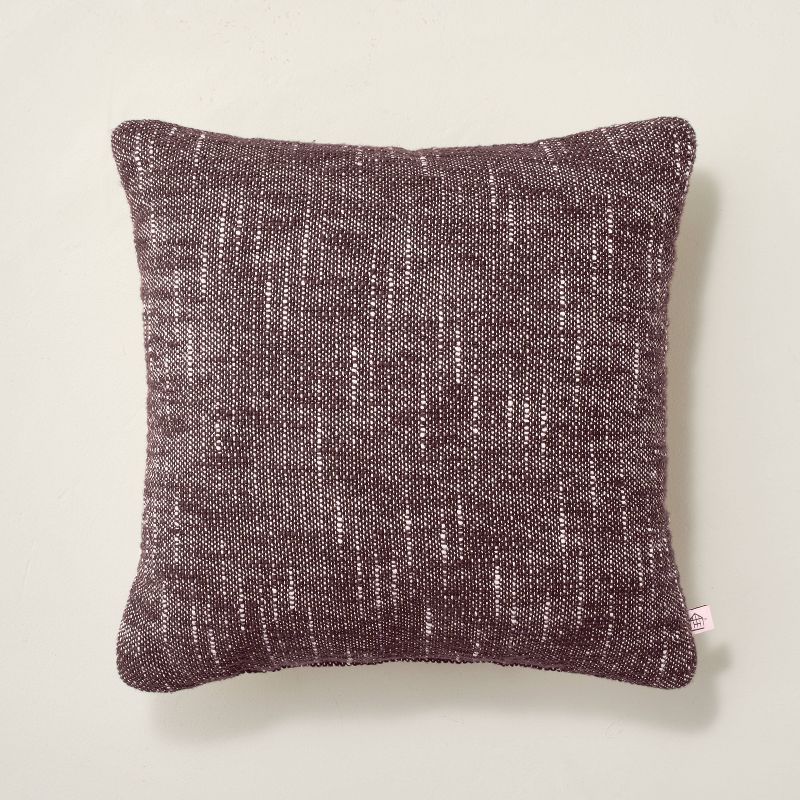 14&#34; x 14&#34; Marbled Chambray Square Throw Pillow Brown - Hearth &#38; Hand&#8482; with Magn... | Target