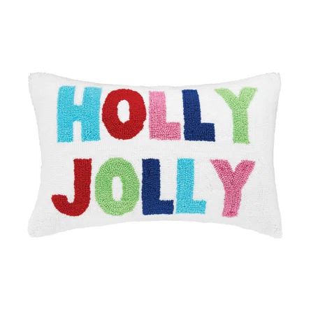 The Holiday Aisle® Asire Holly Jolly Hooked Throw Pillow | Birch Lane | Wayfair North America