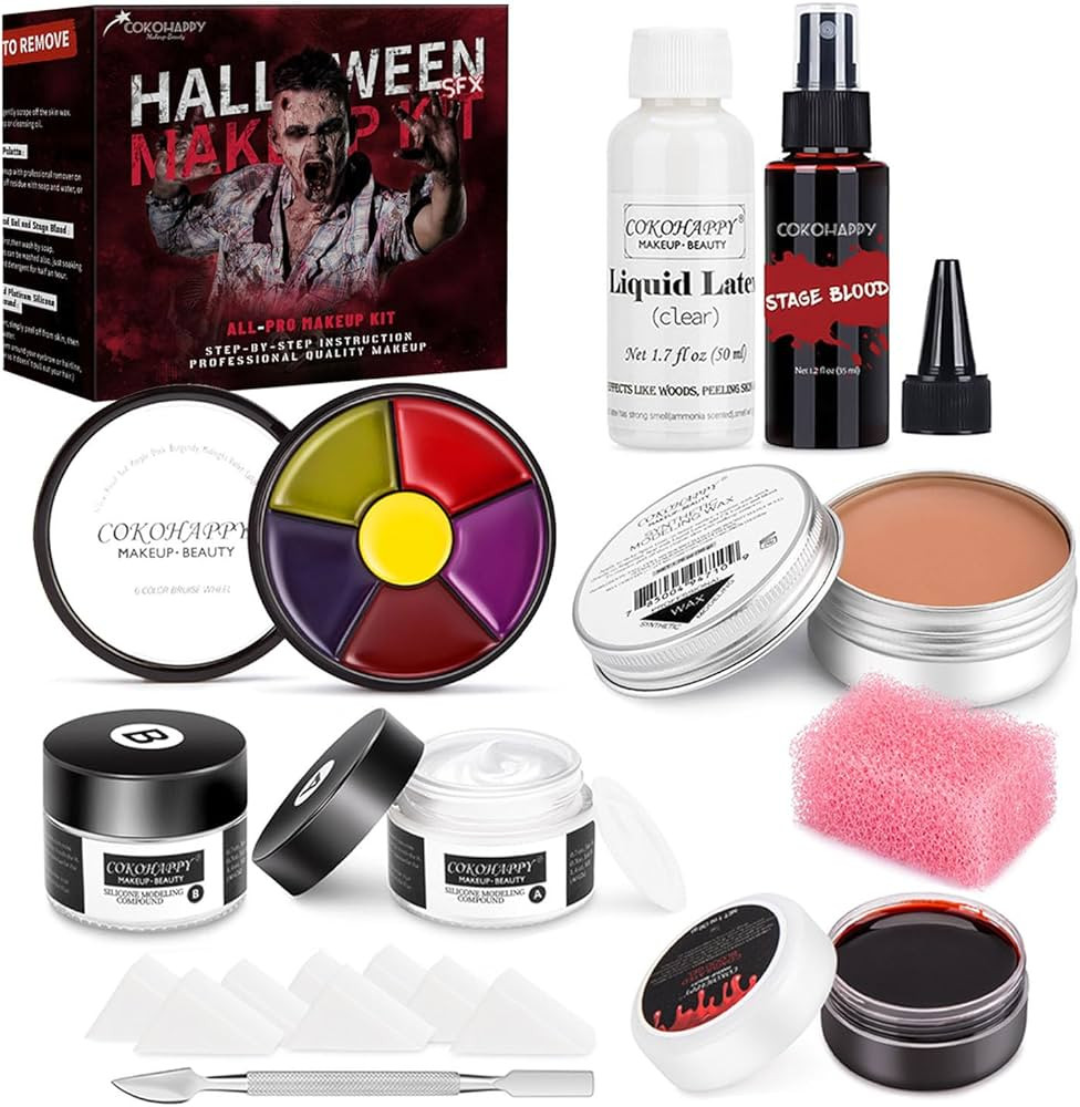 COKOHAPPY Halloween SFX Makeup Kit - 3 Ways Create Special Effect Stage THEATRICAL MAKEUP KIT for... | Amazon (US)