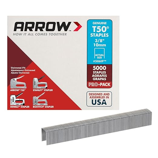 Arrow Fastener 506IP Heavy Duty T50 Staples for Upholstery, Construction, Furniture, Crafts, 3/8-... | Amazon (US)
