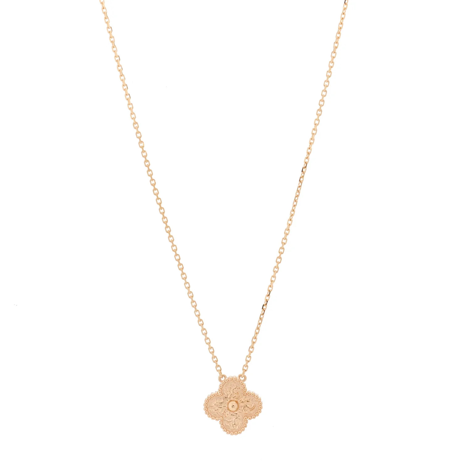 18K Rose Gold Vintage Alhambra Pendant Necklace | FASHIONPHILE (US)