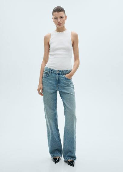 Ribbed cotton top white - Women - L - MANGO | Mango (US/MX/AU)