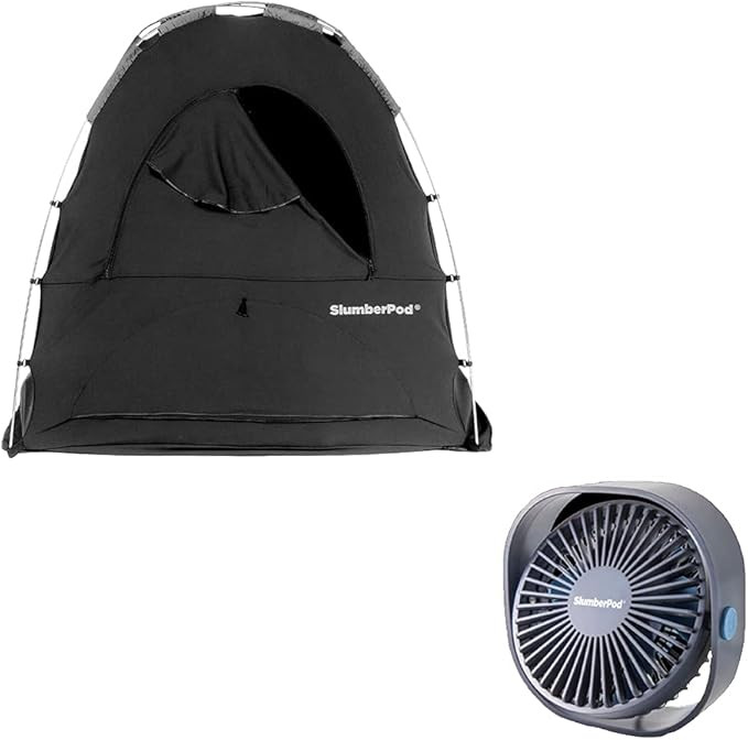 SlumberPod Privacy Pod Blackout Canopy Nook Traveling Sleep Space with Portable Mini Multispeed F... | Amazon (US)