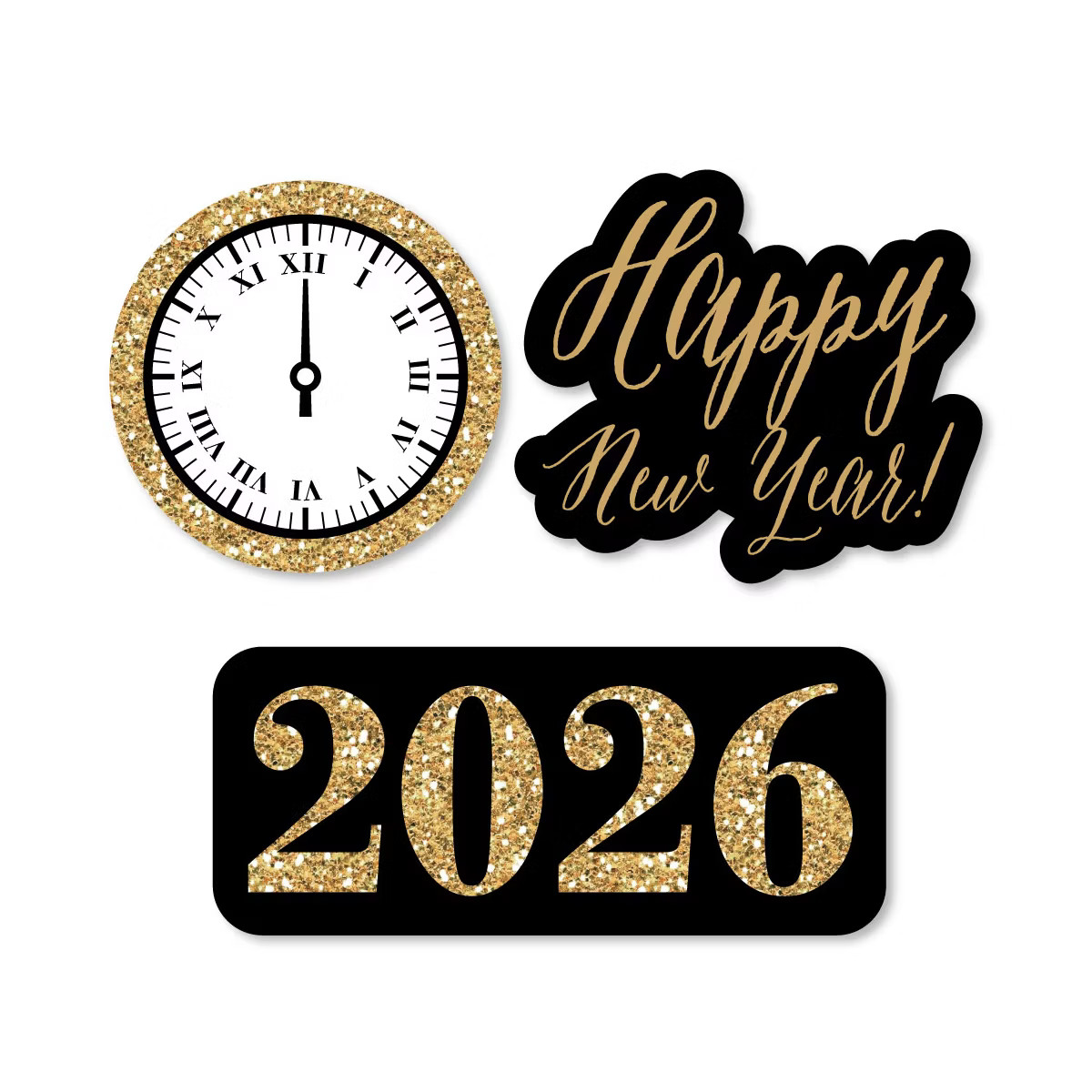 Big Dot of Happiness New Year's Eve - Gold - DIY Shaped 2026 New Years Eve Party Cut-Outs - 24 Co... | Target