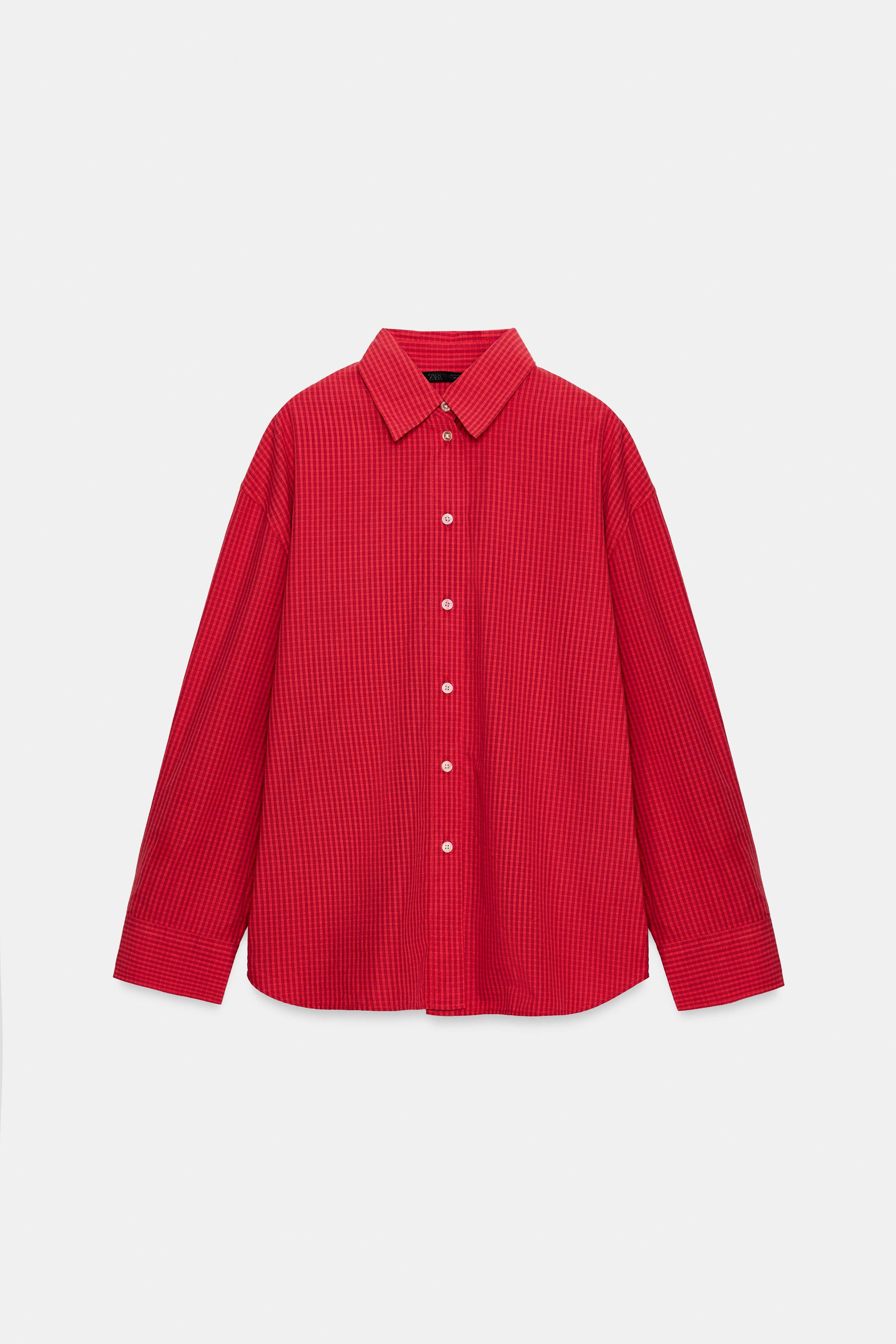 Model height: 179 cmOversize shirt featuring a regular collar and long sleeves. Button-up front. | Zara UK