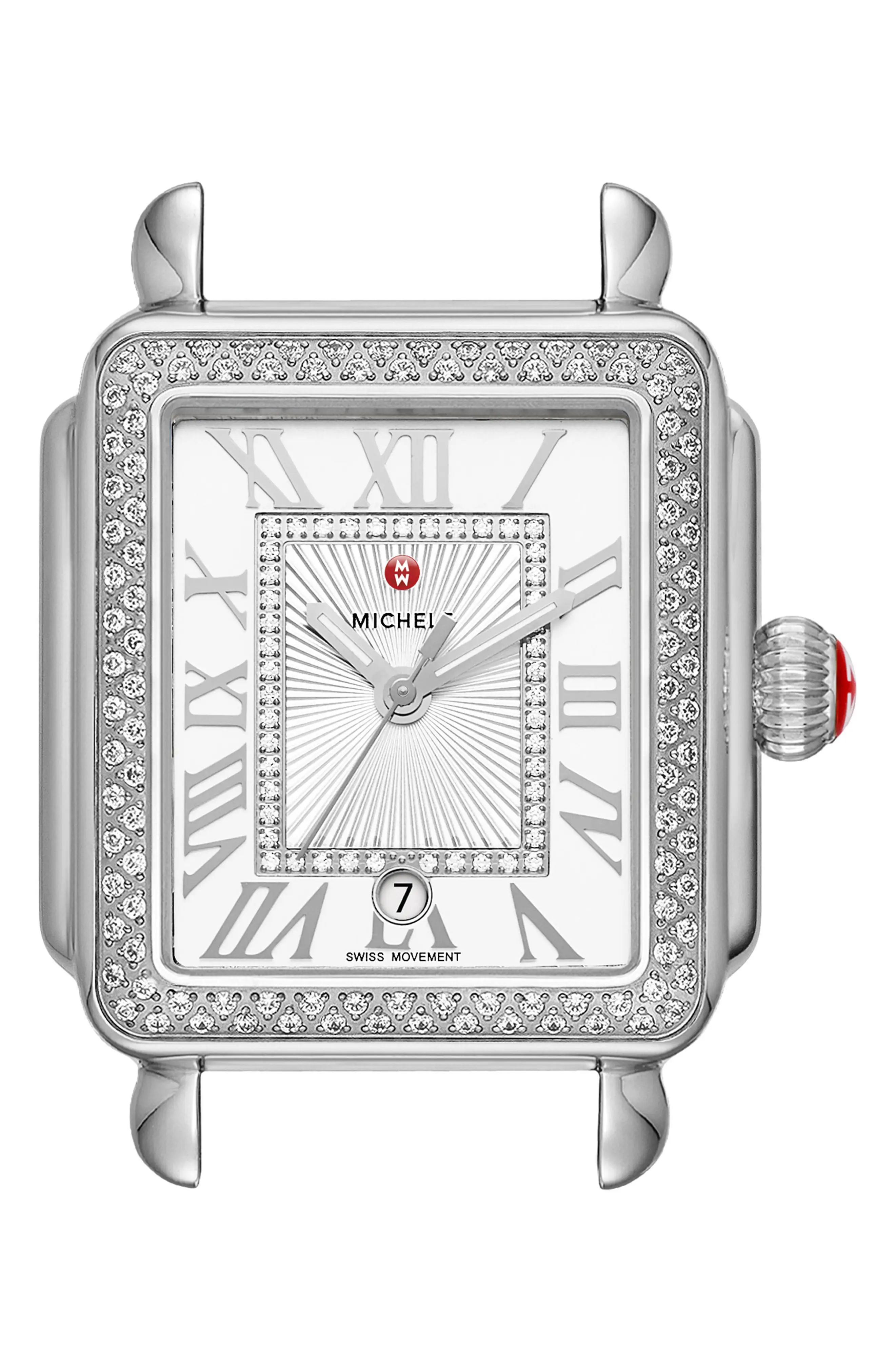 MICHELE Deco Madison Diamond Dial Watch Case, 33mm x 35mm | Nordstrom
