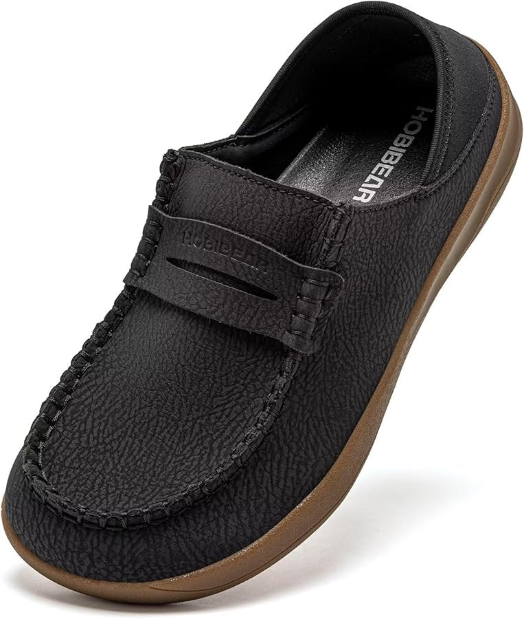 HOBIBEAR Women's Leather Mary Jane Flats | Wide Toe Box & Barefoot Shoes | Wide Comfort Shoes | Amazon (US)
