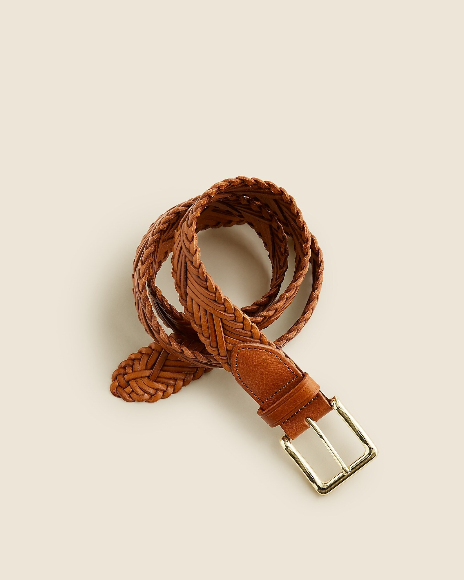 Plaited Italian leather belt | J. Crew US