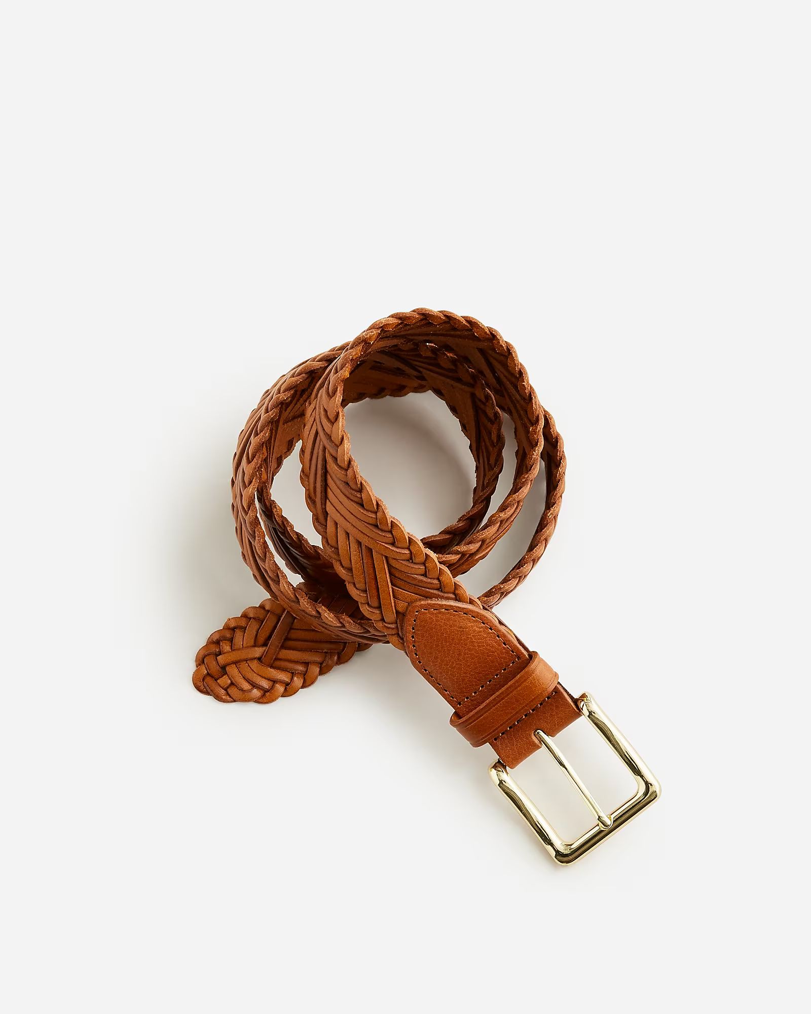 Plaited Italian leather belt | J. Crew US