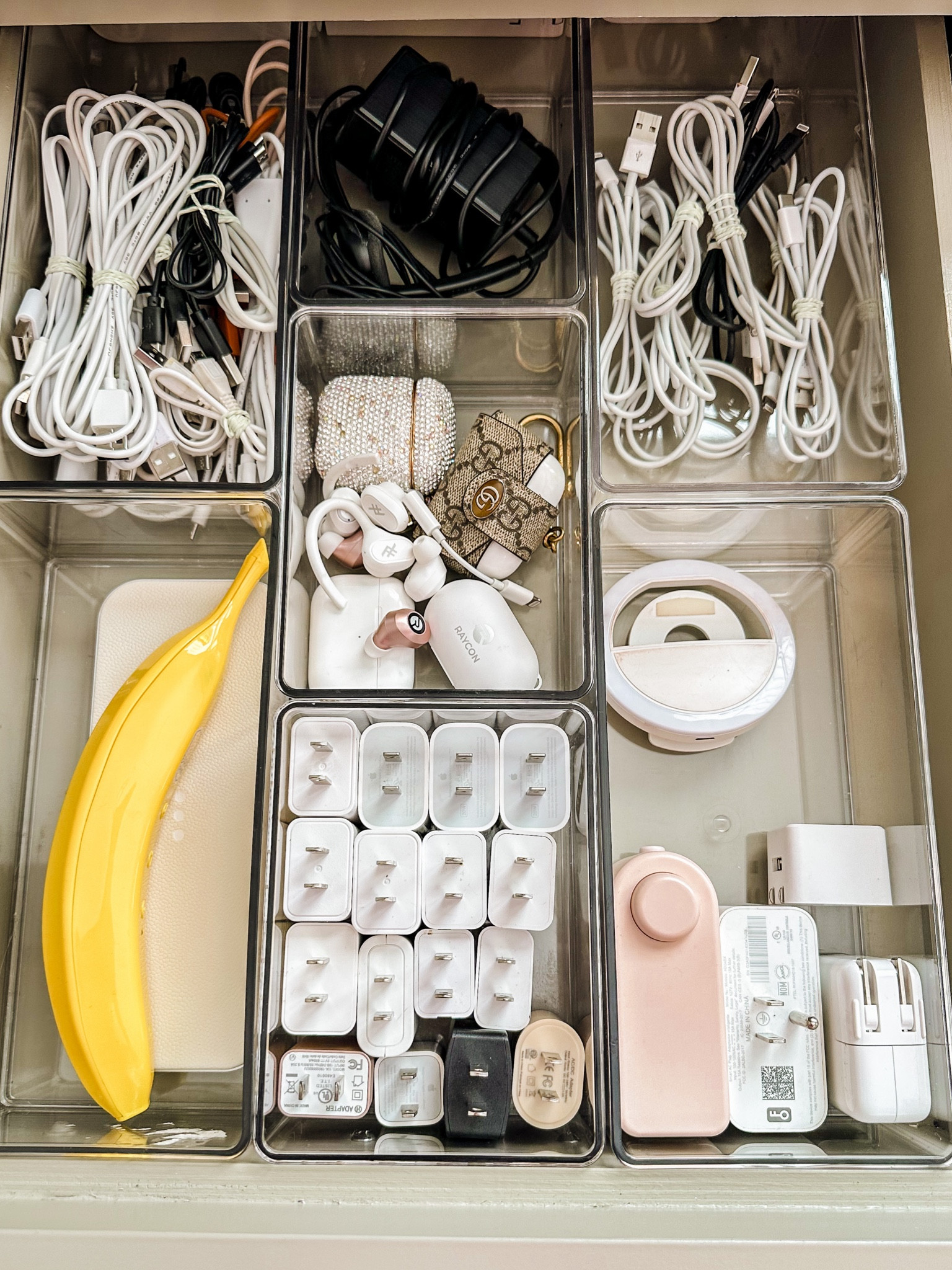 Phone drawer organization 