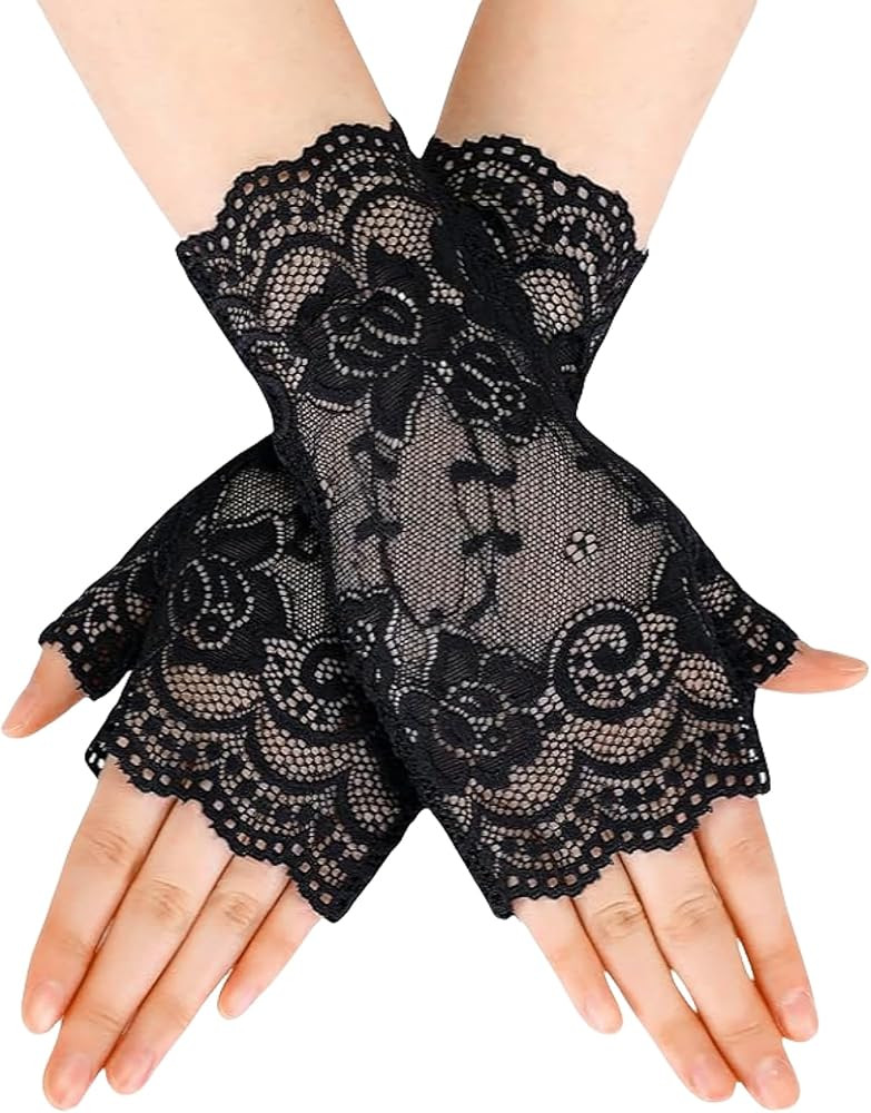 Costume Black Lace Choker and Lace Gloves Goth Choker Victorian Jewelry for Women Goth Accessorie... | Amazon (US)