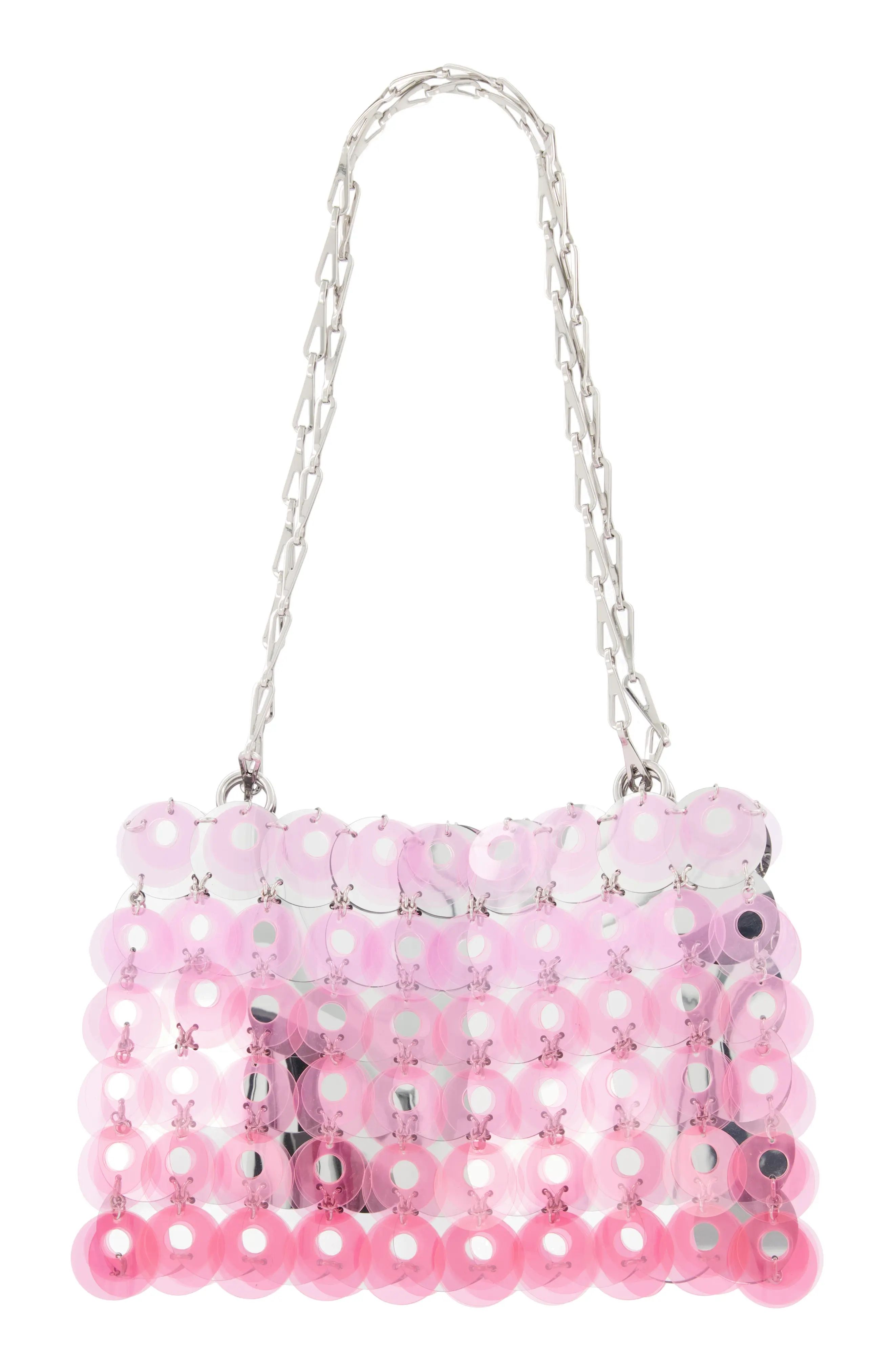paco rabanne Sparkle Shoulder Bag in P665 Transparent Pink at Nordstrom | Nordstrom