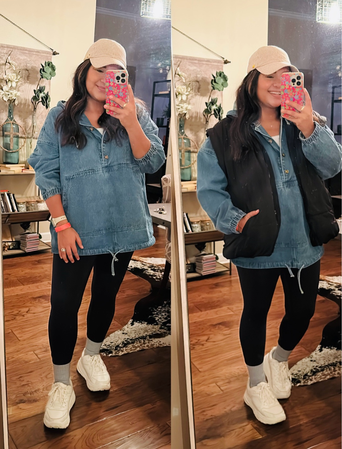 Denim pullover with hood and front pocket. Layered with another Amazon vest find! Loved this easy little fit today! 


#LTKFindsUnder50 #LTKMidsize #LTKStyleTip