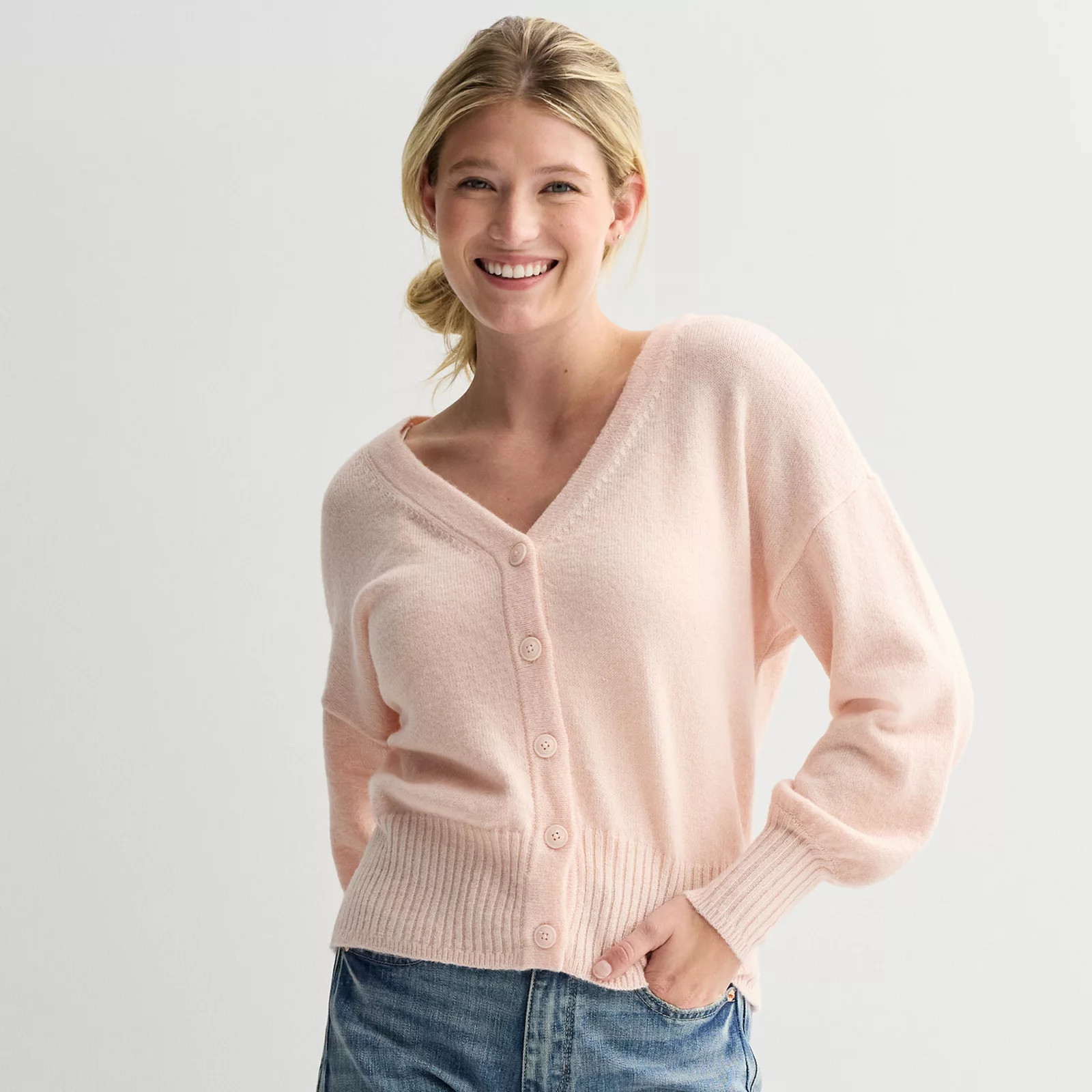 Women's Sonoma Goods For Life® Lightweight Cardigan, Size: Small, Beige Rose | Kohl's