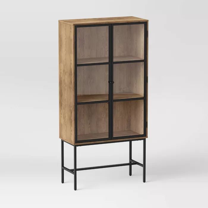Glass Door Library Cabinet Brown - Project 62™ | Target