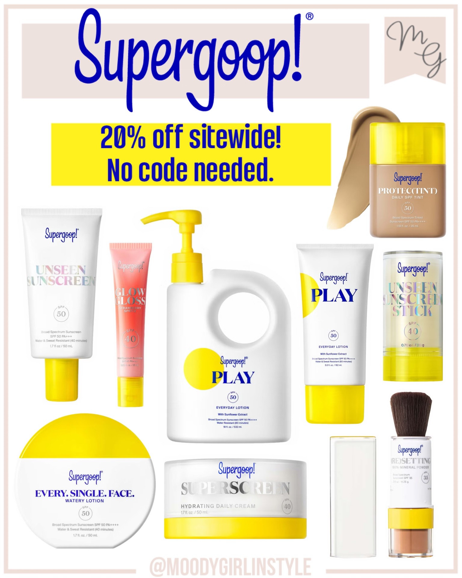 Supergoop Friends & Family Sale. Save 20% off sitewide @Supergoop! No code needed! Perfect time to stock up for summer!

#LTKSaleAlert #LTKTravel #LTKSwim

#LTKBeauty #LTKOver40 #LTKActive