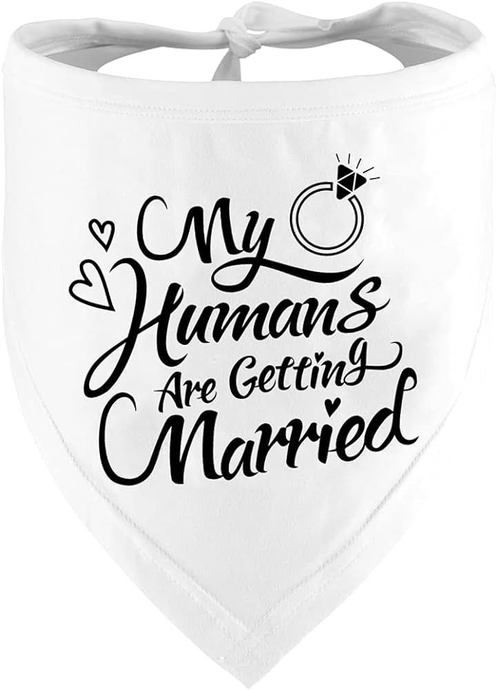 Engagement Gift, My Humans are Getting Married Dog Bandana, Wedding Photo Prop, Pet Scarf, Dog En... | Amazon (US)