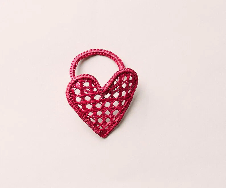 Handwoven Heart Napkin Ring – Red Toquilla Straw – Valentine’s Day & Romantic Table Decor (... | Wayfair North America