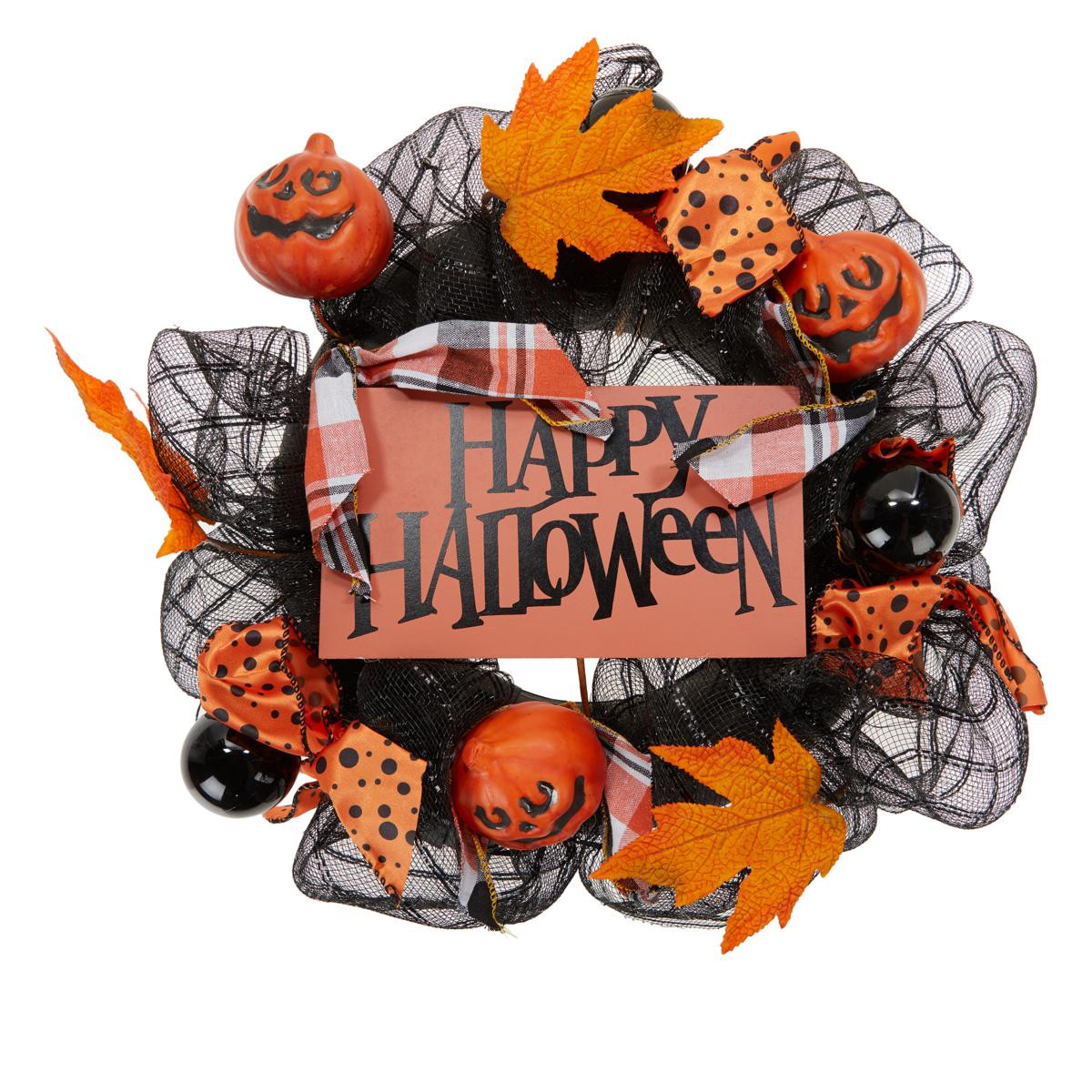 Harvest Lane 18" Happy Halloween Wreath - 20006777 | HSN | HSN