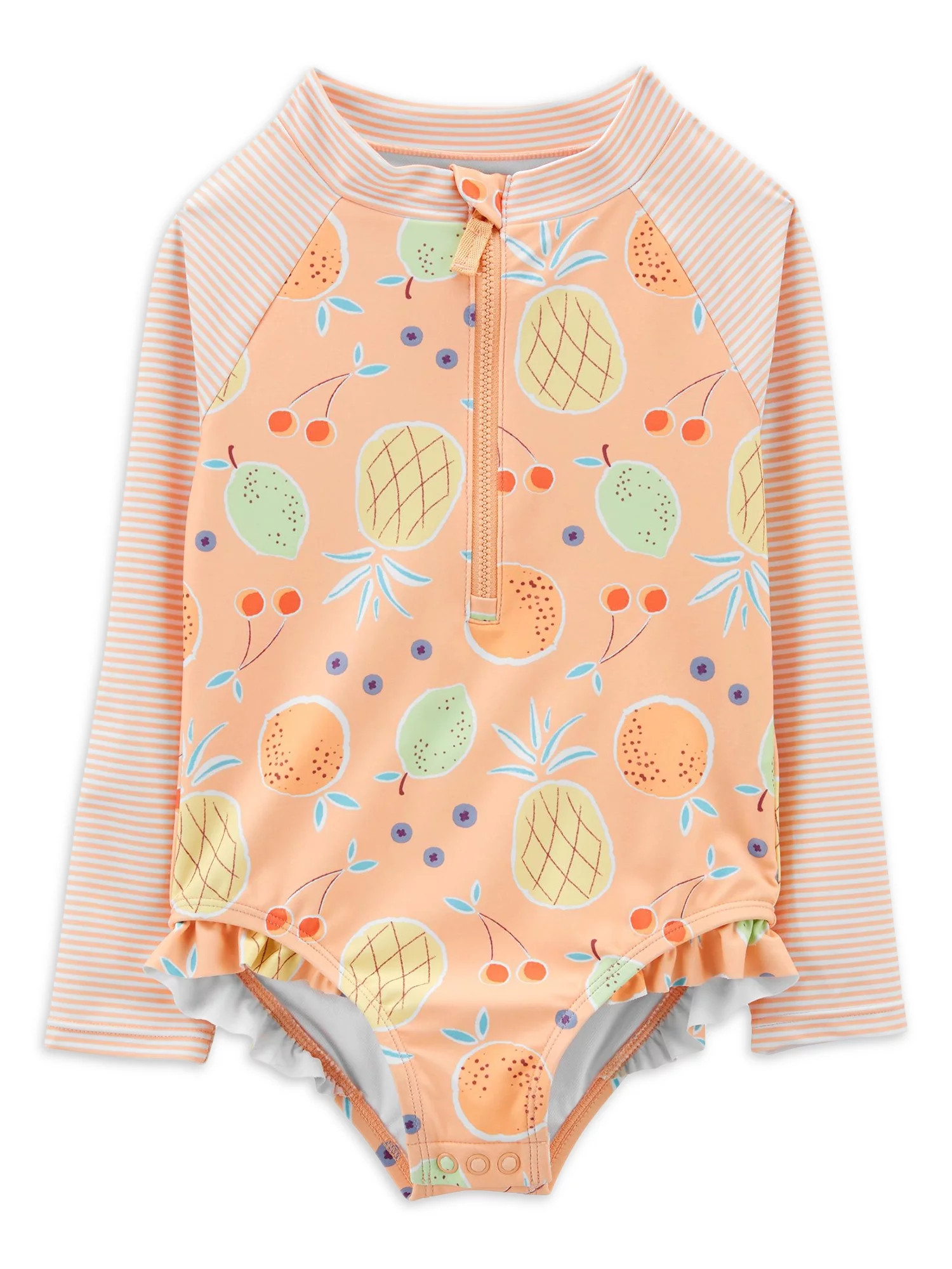 Carter's Child of Mine Baby and Toddler Girl Rashguard Swimsuit, One-Piece, Sizes 0/3M-5T | Walmart (US)