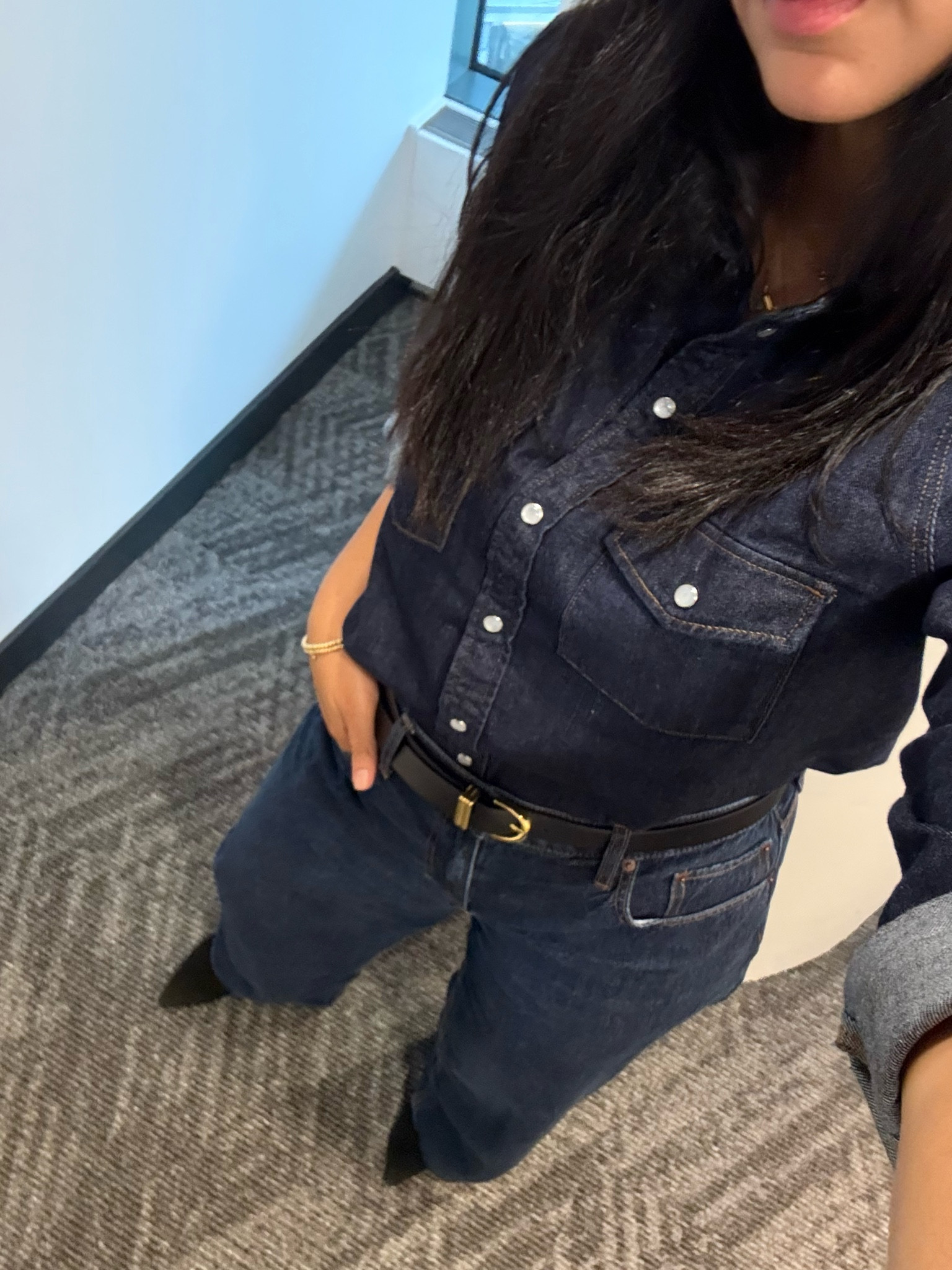 Canadian tux in dark denim today 