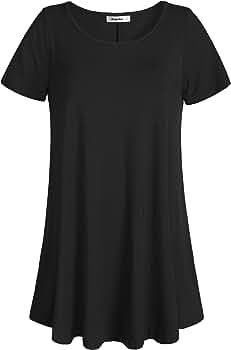 Esenchel Women's Tunic Top Casual T Shirt for Leggings | Amazon (US)