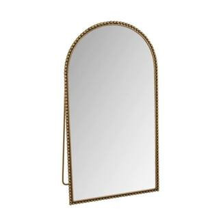 Gold 35.43 in. W x 65.75 in. H Arch Full Length Standing Mirror with Iron Frame and Support Feet for Living Room | The Home Depot