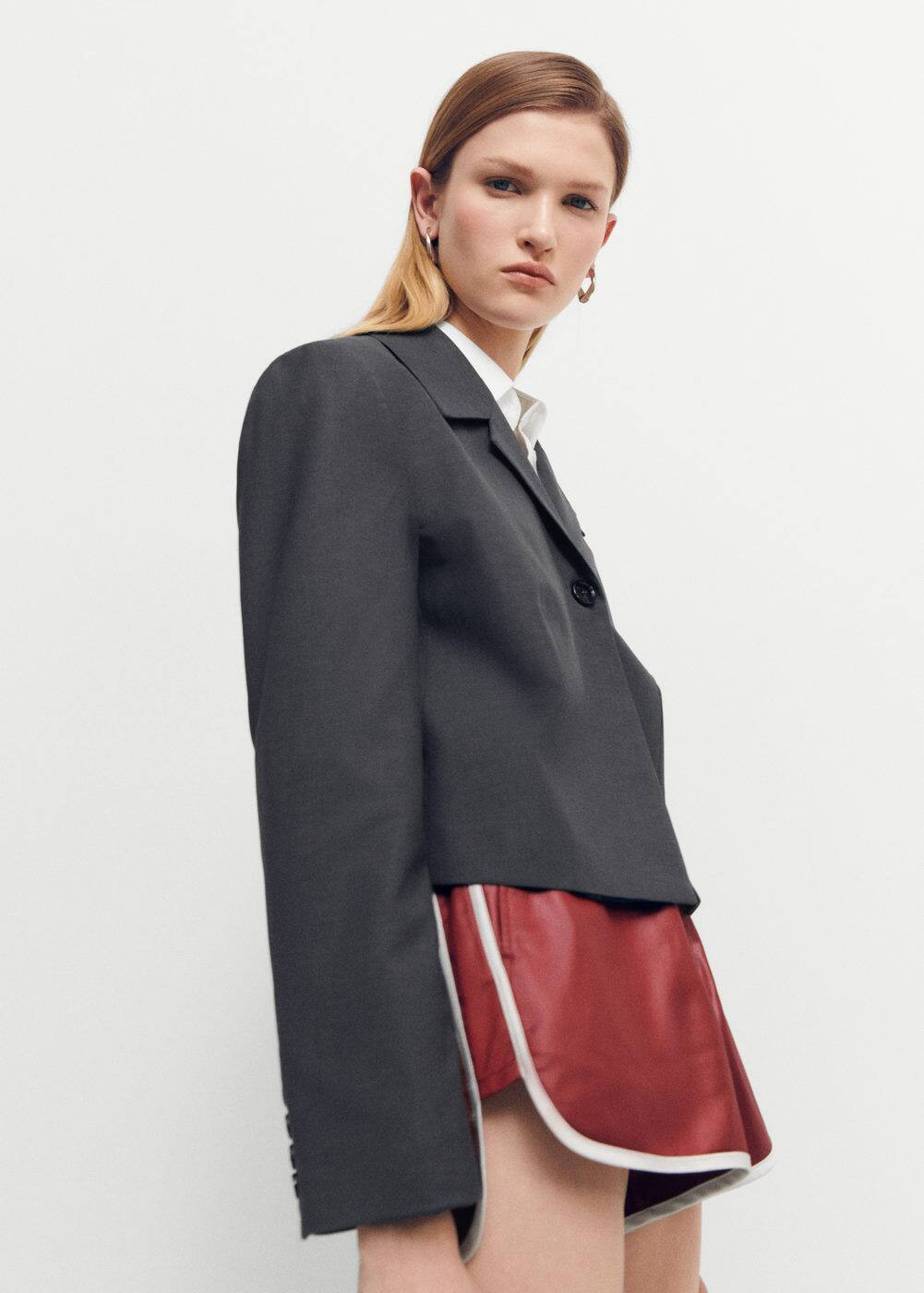 Cropped wool jacket -  Women | Mango United Kingdom | MANGO (UK)