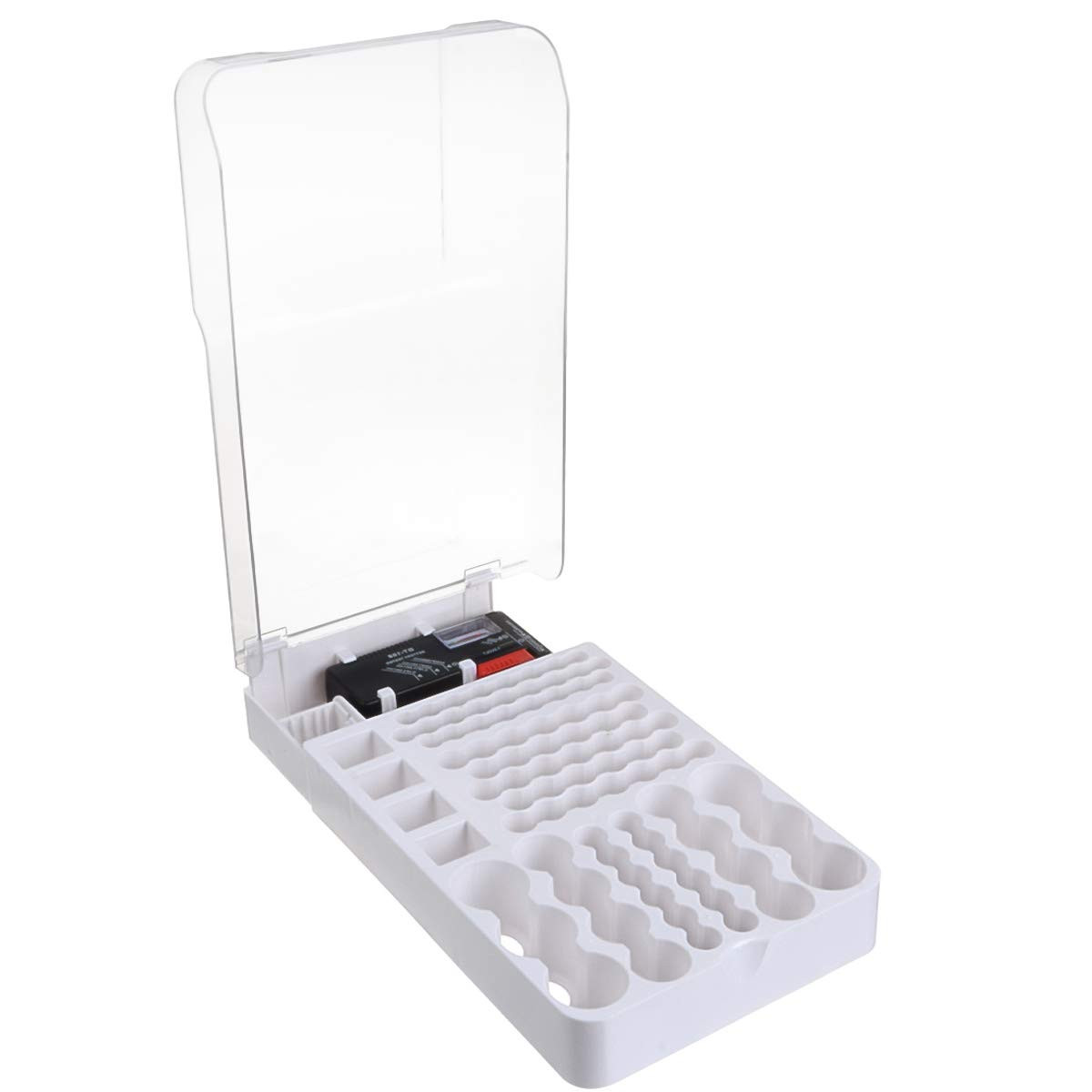 YXQ Battery Organizer Box with Tester Wall Mount -93 Batteries Holder Storage Case for AA AAA C D... | Amazon (US)