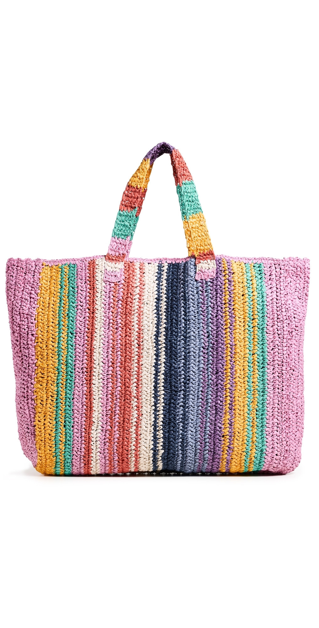 Faherty Straw Stripe Beach Tote Rainbow Stripe One Size | Shopbop