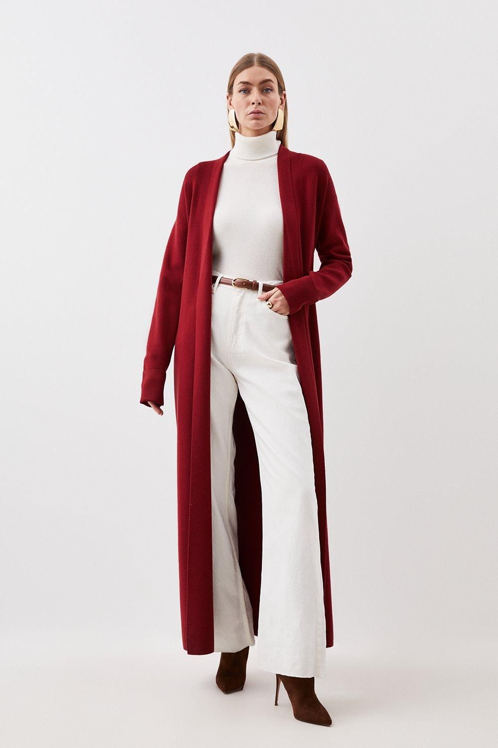 Viscose Blend Knit Maxi Belted Coatigan | Karen Millen UK + IE + DE + NL