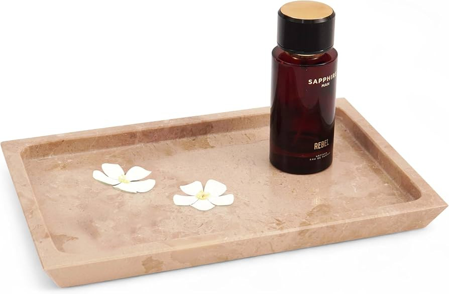 Rectangle Marble Tray for Vanity & Bathroom Counter, 12" Serving Tray | Amazon (US)