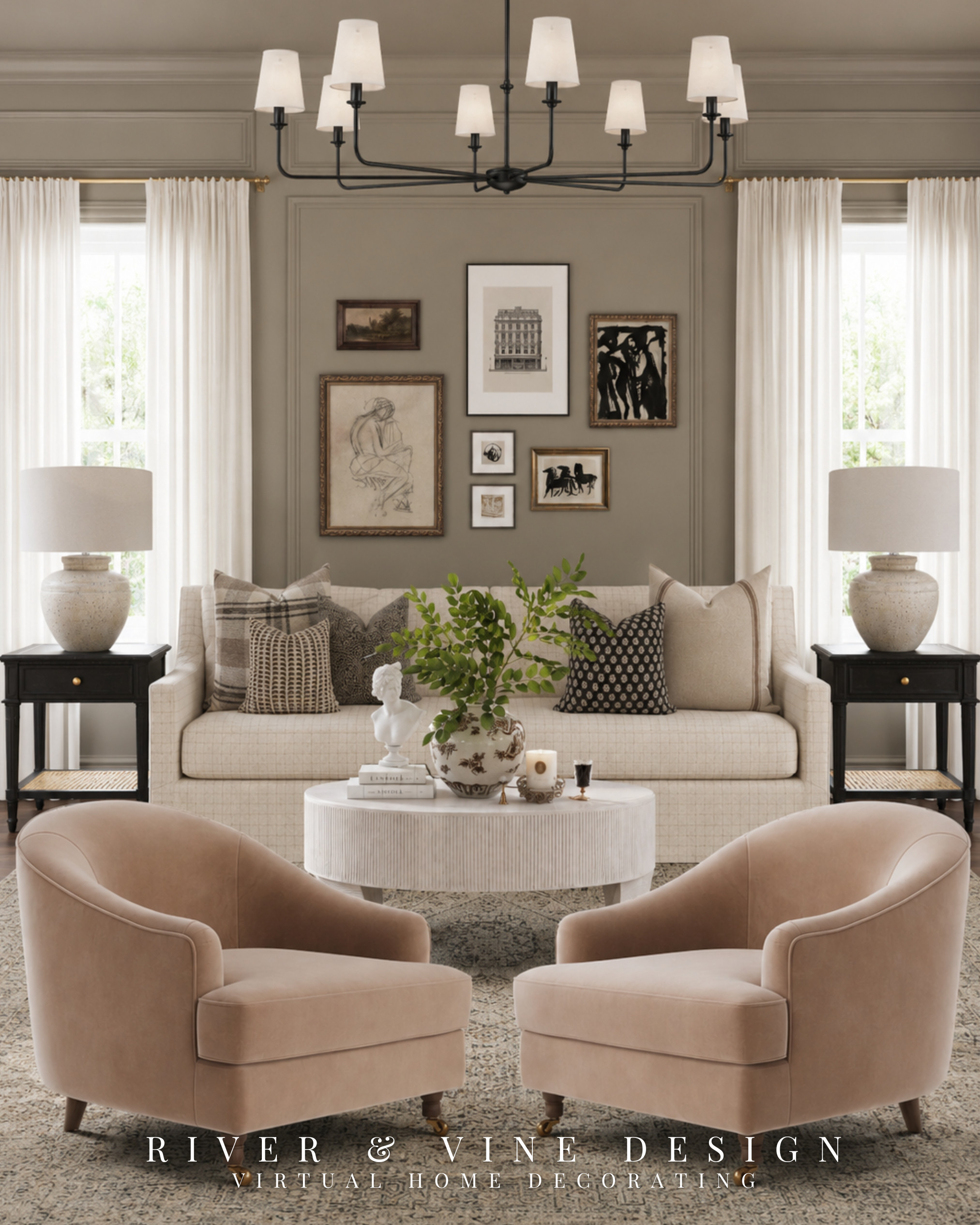Classic sitting room, warm traditional interiors, pleated curtains, skirted sofa, antique-style art, blush velvet chairs, and layered neutral pillows — this is the kind of room that feels collected, polished, and timeless without being overly formal. Soft pattern, tailored details, and vintage-inspired accents make the space feel like it has history.

Disclosure: I may earn a small commission from purchases made through my links, at no additional cost to you. 

 #LTKHome