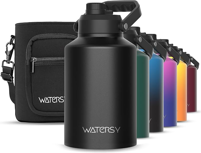 WATERSY 1 Gallon Water Bottle Insulated(Cold for 48 Hrs),BPA Free&Leak Proof,128oz Stainless Stee... | Amazon (US)