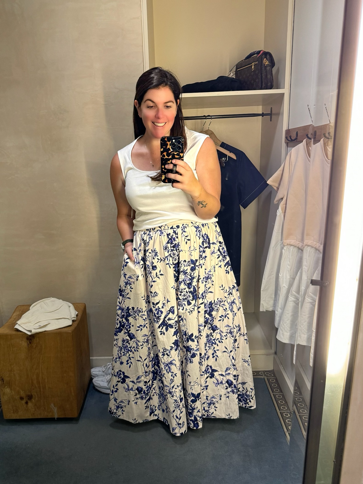Anyone shocked that blue and white floral was included?! 😂 This skirt is gorgeous and the print is perfect for spring and summer! The skirt runs TTS and would be great to dress up or down! This would be a spring and summer closet staple! 

#LTKstyletip #LTKSpringSale #LTKmidsize