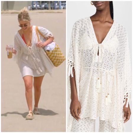 Ariana Madix’s White Fringe Crochet Cover Up Dress