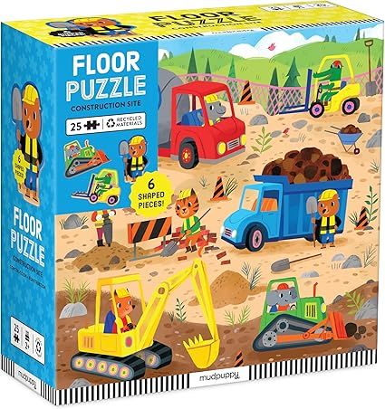 Mudpuppy’s Construction Site 25 Piece Floor Puzzle, Features 25 Colorful, Oversized Pieces, Inc... | Amazon (US)