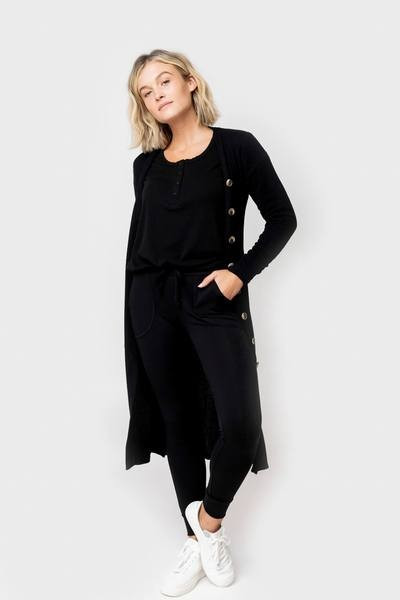 Duster Cardigan Sweater with Side Slits | Gibsonlook